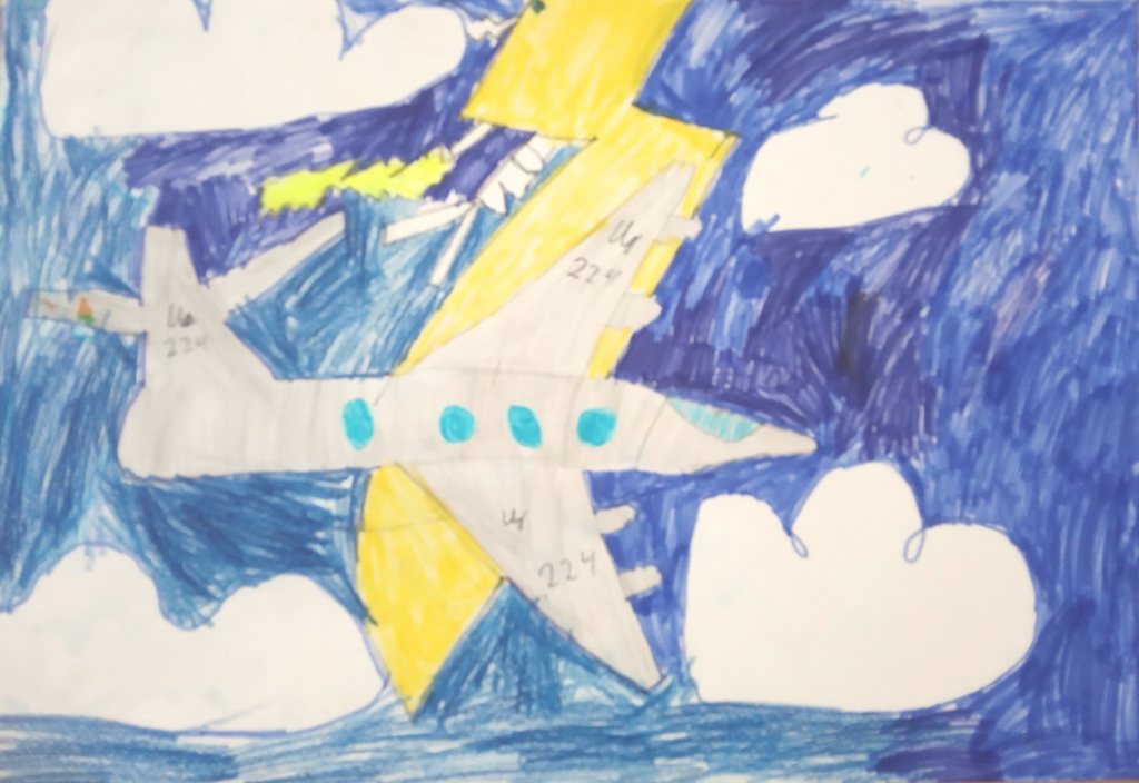 Рисунок Старченко Мирона, 7 лет, Я люблю летать с ИрАэро